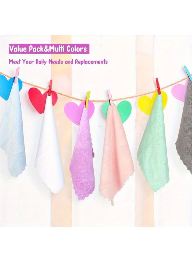 5 مناشف حمام يدوية فائقة النعومة سريعة الجفاف مقاس 24x24 سم، مجموعة عشوائية الألوان من 5 قطع - Image 5